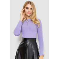 Кофта женская на молнии в рубчик, цвет сиреневый, 204R003