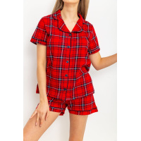 Пижама женская в клетку, цвет красный, 219RP-259