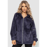 Кофта женская на молнии велюр, цвет темно-серый, 102R5206