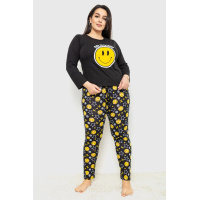 Пижама женская с принтом, цвет черно-желтый, 231R6797