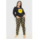 Жіноча піжама з принтом, колір чорно-жовтий, 231R6797