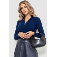 Кофта женская в рубчик, цвет синий, 204R041