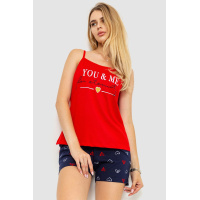 Пижама женская с принтом, цвет красно-синий, 219RTA-490