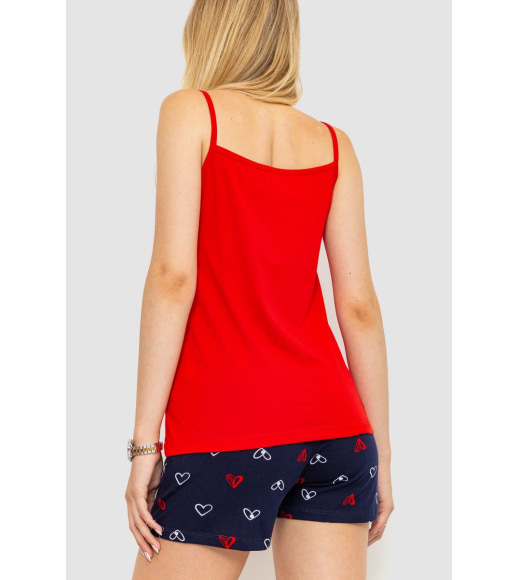 Жіноча піжама з принтом, колір червоно-синій, 219RTA-490