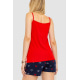 Жіноча піжама з принтом, колір червоно-синій, 219RTA-490