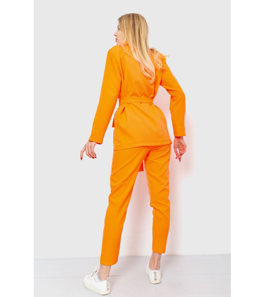 Костюм женский однотонный классический, цвет оранжевый, 115R0471