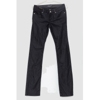 Джинсы женские с шифоновой вставкой, цвет черный, 201R5182