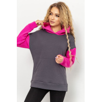 Худи женский на флисе, цвет серо-розовый, 102R312