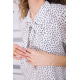 Блуза с поясом белого цвета в принт 172R20-1