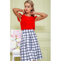 Шифоновая блуза с жабо красного цвета 167R114-2 Шифоновая блуза с жабо красного цвета 167R114-2