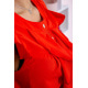 Шифоновая блуза с жабо красного цвета 167R114-2