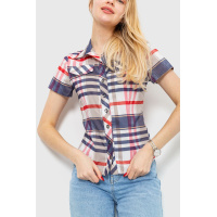 Рубашка женская в клетку, цвет сине-красный, 230R061-11