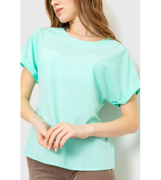 Блуза повсякденна, колір ментол, 230R101-2