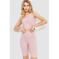 Костюм женский в рубчик повседневный, цвет пудровый, 214R700