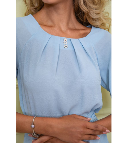 Блузка с рукавами 3/4 и поясом цвет Светло-голубой 172R1-1