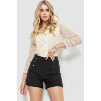 Блуза женская на пуговицах гипюровая, цвет кремовый, 204R157