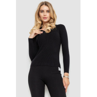 Кофта женская в рубчик, цвет черный, 204R015