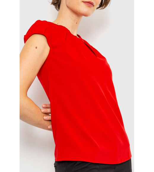Блуза однотонна, колір червоний, 230R112