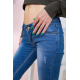 Женские джинсы с потертостями на средней посадке цвет Синий 167R3305