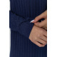 Костюм жіночий напівбатал вільного крою, колір темно-синій, 214R3066