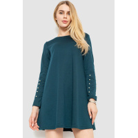 Платье свободного кроя, цвет изумрудный, 176R104