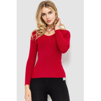 Кофта женская в рубчик, цвет бордовый, 204R037