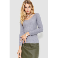 Кофта женская в рубчик, цвет серый, 204R037