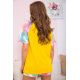 Женский костюм шорты + футболка желтого цвета 102R290