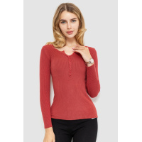 Кофта жеснкая базовая в рубчик, цвет темно-коралловый, 204R002