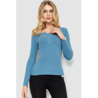 Кофта жеснкая базовая в рубчик, цвет джинс, 204R002