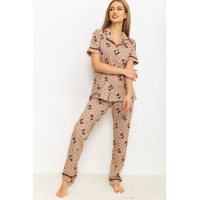 Пижама женская с принтом, цвет бежевый, 219RP-241