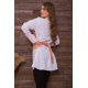 Жіноча сорочка, з декором в біло-теракотову смужку, 119R320