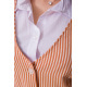 Женская рубашка, с декором в бело-терракотовую полоску, 119R320