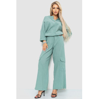 Костюм женский свободнго кроя жатка, цвет оливковый, 115R0530