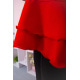 Шифонова Нарядна блуза з рюшами червоного кольору 167R089