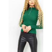 Кофта женская в рубчик, цвет зеленый, 221R001