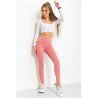 Лосины женские в рубчик, цвет темно-пудровый, 205R606