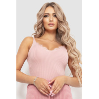 Майка женская в рубчик, цвет пудровый, 204R020-1