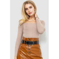 Кофта женская в рубчик, цвет бежевый, 204R054