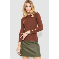 Кофта женская трикотажная однотонная, цвет шоколадный, 204R017