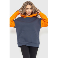 Худи женский на флисе, цвет серо-оранжевый, 102R312