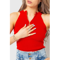 Майка-топ женская укороченная, цвет красный, 204R010