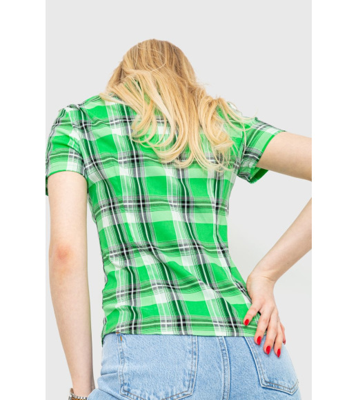 Сорочка жіноча в клітку, колір світло-зелений, 230R061-11