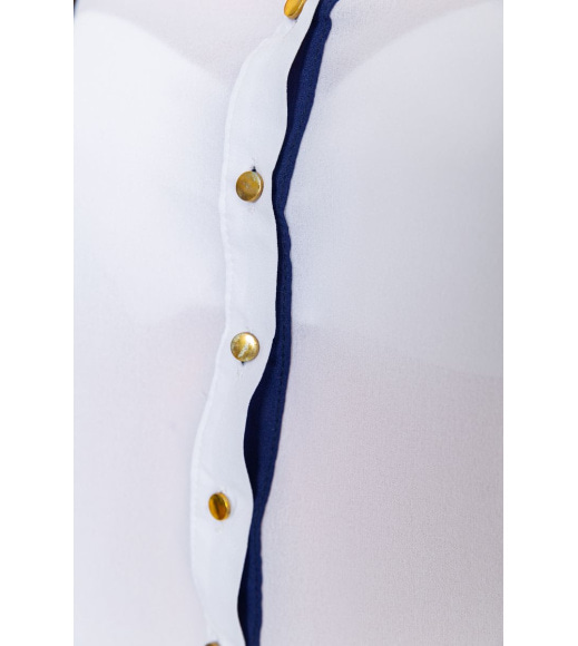 Блуза классическая, цвет бело-синий, 230R111