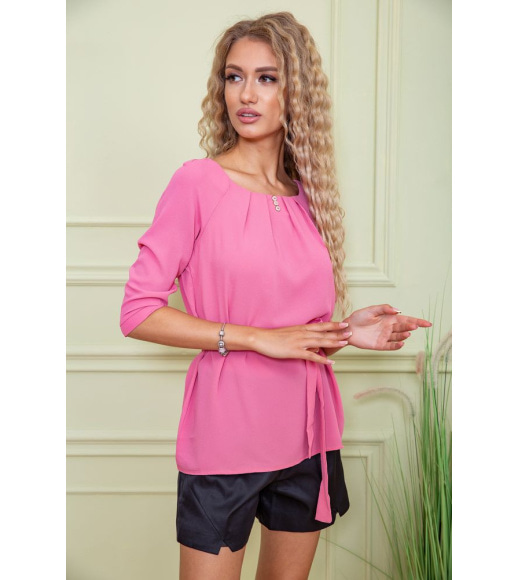 Блузка с рукавами 3/4 и поясом цвет Розовый 172R1-1