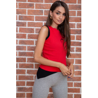 Женская майка кэжуал, красно-черного цвета, 180R506