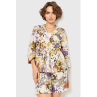 Костюм женский с цветочным принтом, цвет серо-фиолетовый, 115R0451