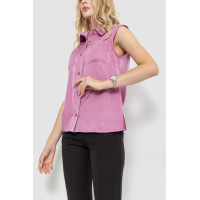 Блуза без рукавів однотонна, колір сливовий, 102R068-4