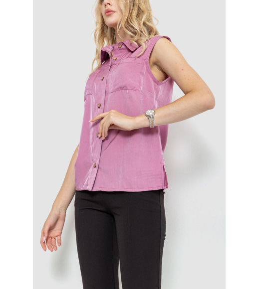 Блуза без рукавов однотонная, цвет сливовый, 102R068-4