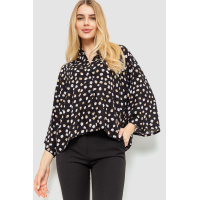 Блуза классическая свободного кроя, цвет черный, 102R332